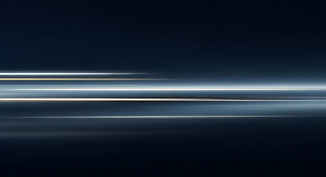 Abstract light streaks, blurred motion effect creating a sense of speed and dynamism, dark background with luminous lines
