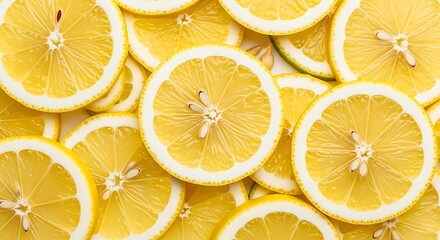 Sliced Lemons Filling the Frame.