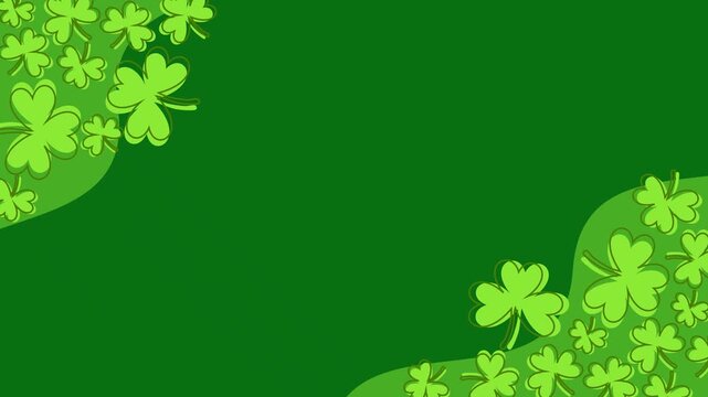 Saint Patrick's Day background illustration with shamrock, copy space