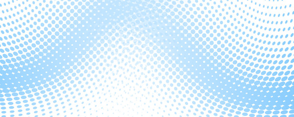 Fototapeta premium Abstract light blue halftone background with a smooth gradient of dots creating a sense of depth and perspective
