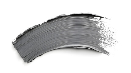 Bold grey paint brush stroke isolated on a white background