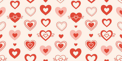 Minimalist heart pattern with wings and concentric circles for valentines