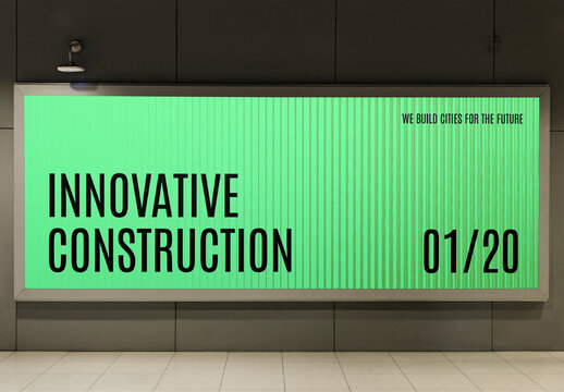 Modern Construction Advertisement Display Mockup PSD