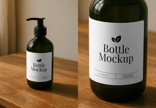 Elegant Cosmetic Bottle Mockup Design PSD