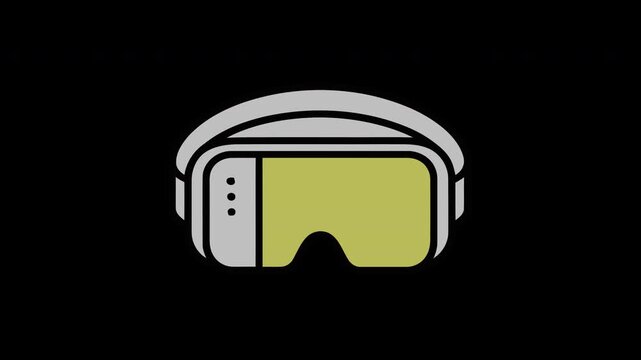 Futuristic VR headset for immersive video experiences and virtual reality gaming on a black background, digital art