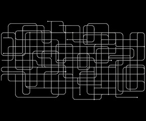 Obraz premium Abstract white digital circuit board pattern of interconnected flowing lines and nodes creates a complex technological network background design concept