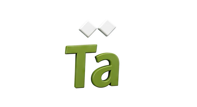 3D Render of Arabic Letter Taa with Dot Markers