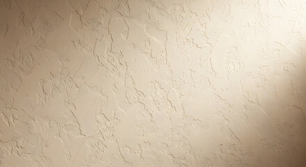 Rough beige plaster wall texture background with directional lig