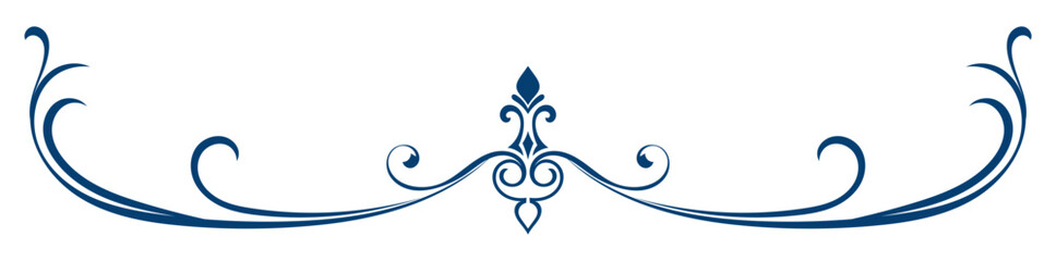 Vintage style spiral border for decorating greeting cards. Blue color.