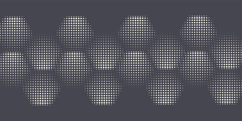Fototapeta premium Halftone Hexagonal Pattern Vector Abstract Geometric Technology Background. Retro Colored Half Tone Hexagons Texture. Minimal Style Dynamic Tech Wallpaper. modern