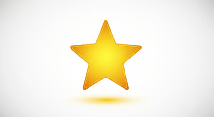 Obraz premium Vibrant golden star icon representing success quality rating or decorative element on a clean