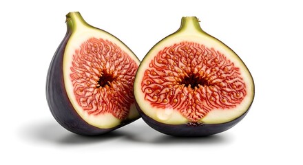 Fresh Figs Cut in Half Isolated.