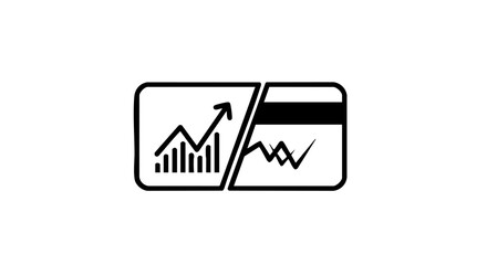 Obraz premium Business finance graphs and charts on a card symbolizing growth and market trends analysis