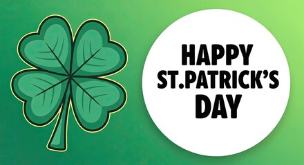 Happy st patricks day shamrock green background irish holiday greeting