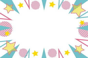 スター　ポップ　フレーム　ピンク　イエロー　グリーン