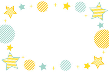 幾何学　星　フレーム　イエロー　グリーン