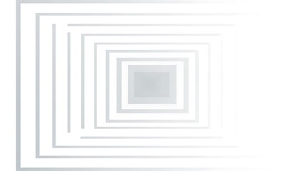 Abstract White Square Tunnel Minimalist Background.