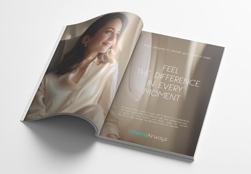 Elegant Travel Magazine Mockup Advertisement PSD