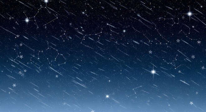 A stunning night sky with shooting stars and a gradient of blue hues