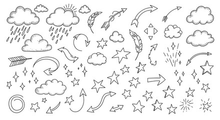 Naklejka premium Hand drawn doodle elements