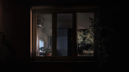 室内だけが映る窓の反射