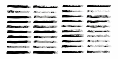 Obraz premium Abstract arrangement of black brush strokes in a grid pattern
