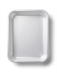 Blank Plastic Food Tray Top View on White