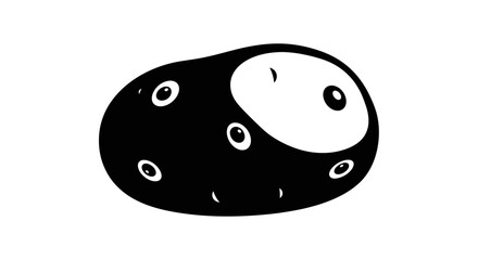 Simple black and white illustration of a ladybug viewed from the front on a plain background © Nasima