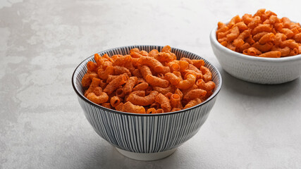 Spicy Fried Macaroni Balado. Indonesia snack.