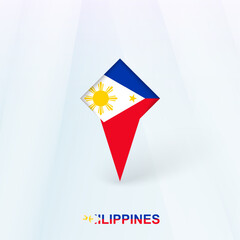 Obraz premium Philippines Flag Pin Icon with Geometric Design.
