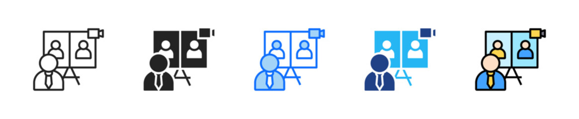 Vc Meeting Icon Set Multiple Style Collection