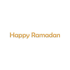 Happy Ramadan Gold 3D Inflatable Balloon Text Effect | 3D Render Illustration of Shiny Golden Islamic Greeting Lettering on Black Background for Ramadan Celebration, Banner and Greeting Card