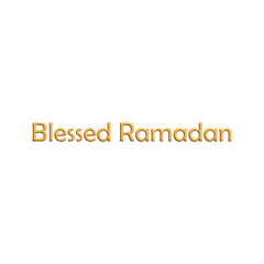 Blessed Ramadan Gold 3D Inflatable Balloon Text Effect | 3D Render Illustration of Shiny Golden Islamic Greeting Lettering on Black Background for Ramadan Celebration, Banner and Greeting Card