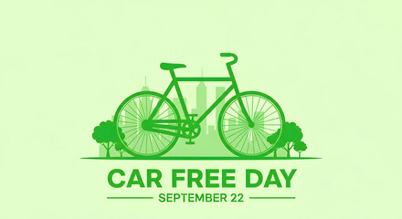Fototapeta premium Celebrate Car Free Day on September 22 with Green Transportation and Eco-Friendly Cities