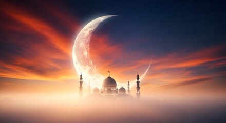 A dramatic sunrise and sunset landscape over the lake and sea features a blue sky with orange clouds and beautiful sun rays casting light across the horizon at dusk