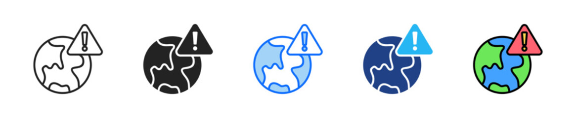 Geopolitical Tension Icon Set Multiple Style Collection