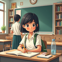 girl in classroom