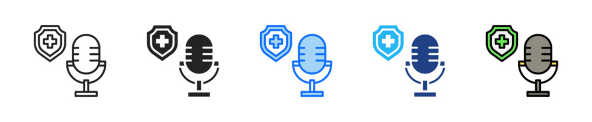 Press Suppression Icon Set Multiple Style Collection