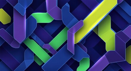 Abstract colorful background featuring 3d geometric cubes and bright rainbow stripes in a professional vector design template for business technology wallpaper