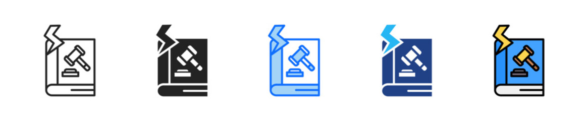 Obraz premium Constitution Crisis Icon Set Multiple Style Collection