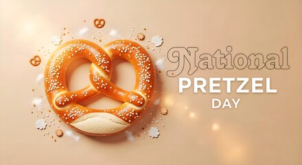Salted Pretzels with Decorative Text Background, Bakery Snack and Oktoberfest Concept