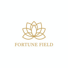 Obraz premium Elegant Gold Lotus Flower Luxury Branding Logo