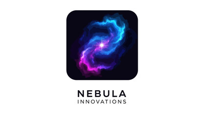 Abstract glowing nebula with star and text. © Tujuenam