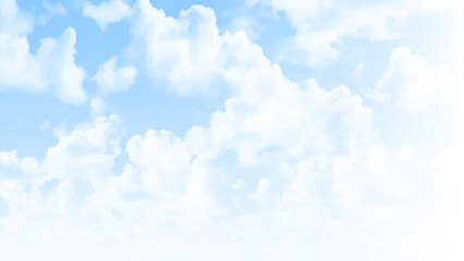 Summer Blue Sky and white cloud white background. Beautiful clear cloudy in sunlight calm season.  © Creative
