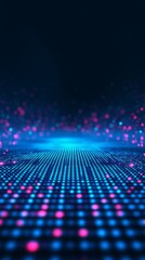 Fototapeta premium Abstract background with vibrant glowing lights and numerous dots creating a cosmic atmosphere.