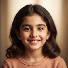 Fototapeta premium Smiling Young Girl Portrait Closeup 1.