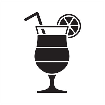 Side view of layered mocktail Vector, Silhouette, Illustration
