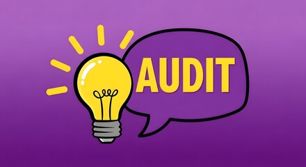 Audit concept and financial analysis with lightbulb idea