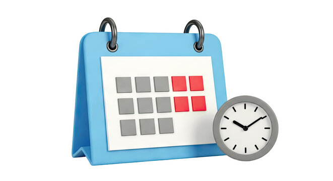 3D Calendar and Clock Icon