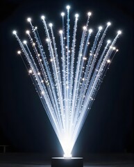 Illuminating Fireworks Display with Dynamic Light Patterns against Dark Backdrop